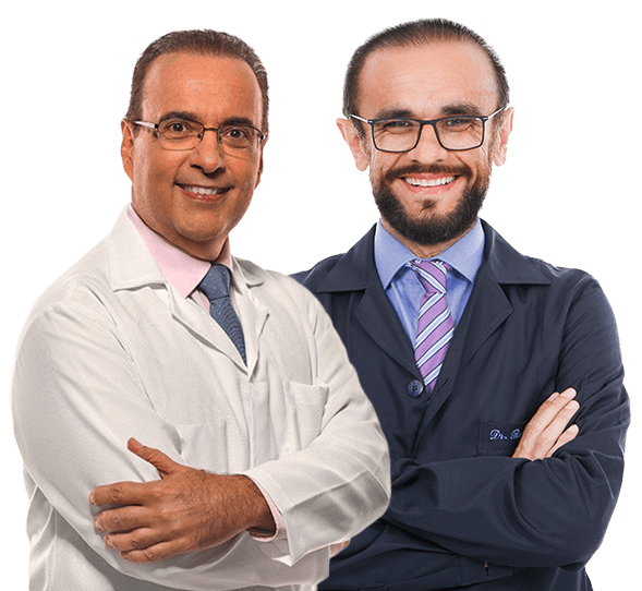 Dr. Bactéria e Dr. Ronaldo Dias na campanha O Exame que Salva